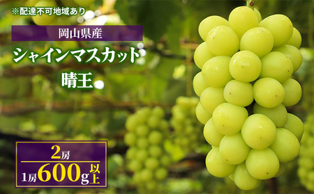 岡山の シャインマスカット 晴王 2房(1房600g以上)