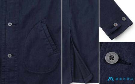 【ONO＋8186】藤巻百貨店別注 倉敷デニムコート／ネイビー　Ｍサイズ【デニム ジーンズ パンツ コート ショップコート 藤巻百貨 製品染め 別注 岡山県 倉敷市 おすすめ 人気】