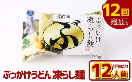 【12ヶ月定期便】ぶっかけうどん 凍らし麺 12人前×12回 うどん 麺類 麺 冷凍 ぶっかけうどん タレ つゆ 岡山県 倉敷市