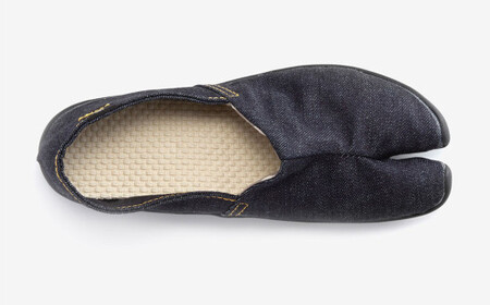 足袋型シューズ『たびりら』カラー：デニム【22.5cm】【倉敷市産 国産 靴 くつ シューズ 足袋型コンフォートシューズ 足袋シューズ 足袋 軽い 綿100％ 岡山県 倉敷市 おすすめ 人気】