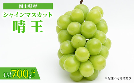 ぶどう 2025年 先行予約 シャイン マスカット 晴王 1房 700g以上 化粧箱入り 岡山県産 フルーツ 果物 ギフト