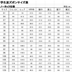 標準型学生服 夏用ズボン 黒色 ノータック仕様 日本被服株式会社