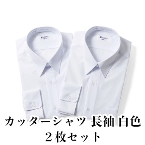 カッターシャツ 長袖 白色 ２枚セット 形態安定 日本被服株式会社（ スクールシャツ 上着 学生 服 ファッション 岡山県 倉敷産 返礼品 ） 160B