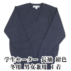 学生セーター 紺色 冬用 長袖 男女兼用 スクールセーター 日本被服株式会社（ 学生服 上着  服 メンズ ウィメンズ ニット ファッション 岡山県 倉敷産 返礼品 ） 130 サイズ