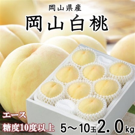 【先行受付】岡山白桃 エース 5～10玉 2kg 岡山県産【配送不可地域：離島・北海道・沖縄県】【1305711】