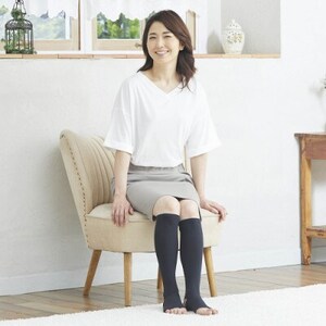 着る岩盤浴BSファイン　足首付きレッグウォーマー【LLサイズ/ブラック】【1311868】