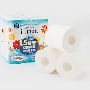 エリエール(イーナ) トイレットペーパー 1.5倍 75m シングル 8R×12パック(96個)【配送不可地域：離島・北海道・沖縄県】【1352856】