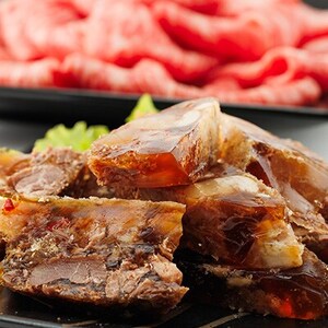 津山名物・山本精肉店の【煮こごり・牛すき焼き】のセット【配送不可地域：離島・北海道・沖縄県】【1394732】