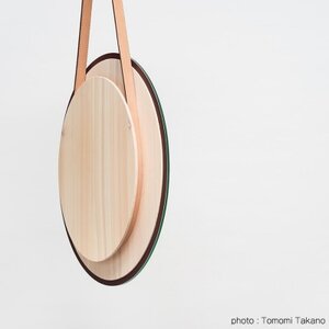 ヒノキのオーバルミラー　ラージ(ウレタン塗装)　TSUYAMA FURNITURE【1403742】