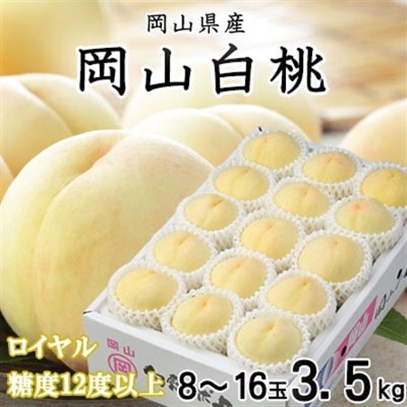 【先行受付】岡山白桃 ロイヤル 8～16玉 3.5kg 岡山県産【配送不可地域：離島・北海道・沖縄県】【1424431】