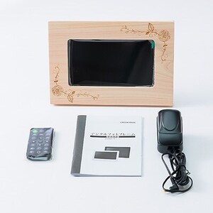 木製デジタルフォトフレームバラのイラスト入り【1434339】