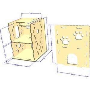 3層強化ダンボール製 猫が選んだ『ニャンだ!!ねこハウス』 1戸用【1437593】