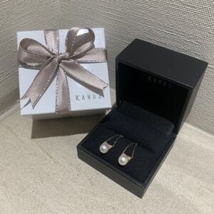 【K18YG白百合真珠ダイヤモンドピアスKM03】【配送不可地域：沖縄県】【1642159】