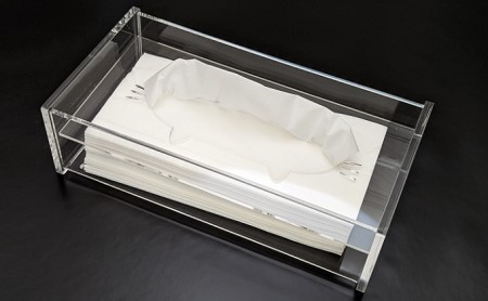 アクリル ネコ ティッシュBOX 雑貨 日用品 クリア ペーパータオル マスク 透明 手作り 