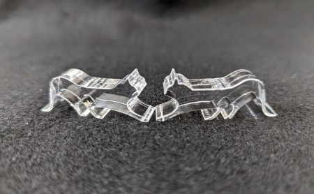 アクリル ネコ 箸置き 5コSET 雑貨 日用品 透明 猫 手作り