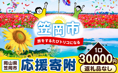 岡山県 笠岡市 応援寄附 1口 30000円【返礼品なし】 7,200円