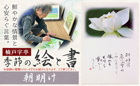 絵 書 書道 アート 季節の絵と書 朝明け 楠戸宇亭《90日以内に出荷予定(土日祝除く)》岡山県 笠岡市 送料無料 美術 作品 日本画 絵 インテリア