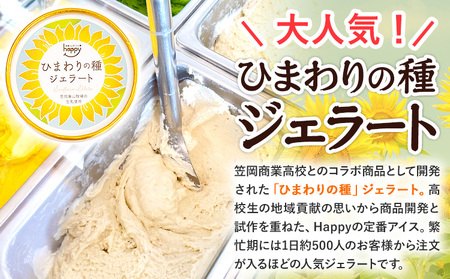 ひまわりの種ジェラート 9個セット 笠岡ジェラート工房ハッピーのカップアイス 《45日以内に出荷予定(土日祝除く)》ジェラート アイス アイスクリーム ミルク ヒマワリの種 デザート