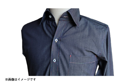 スーピマデニムのプレミアムシャツ(Lサイズ)