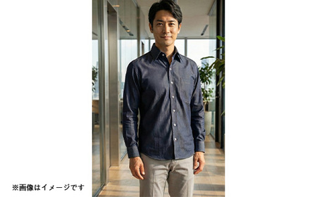 スーピマデニムのプレミアムシャツ(Lサイズ)