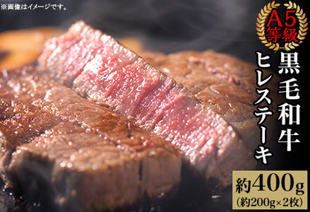 A5等級 黒毛和牛 ヒレステーキ 約400g（約200g×2枚）岡山県産