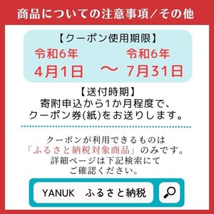 YANUKオンラインショップ限定クーポン券B（9,000円分）030-007