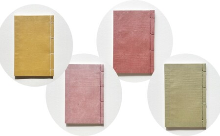 ベンガラノート 無地 ベンガラ ノート 和紙 和風 家系図 芳名帳 俳句帳 岡山 高梁市 赤