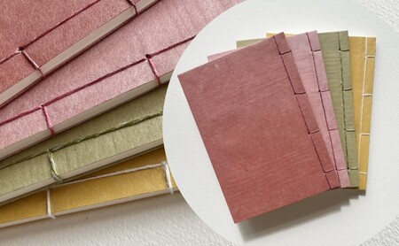 ベンガラノート 縦罫 ノート 和紙 和風 家系図 芳名帳 俳句帳 岡山 高梁市 赤