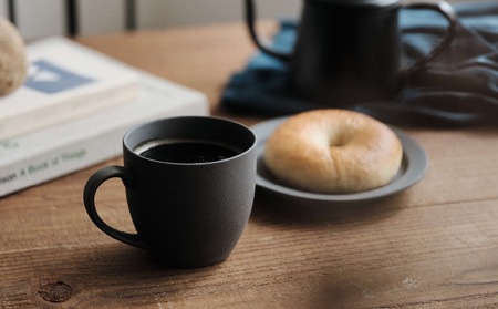 GOOD MORNING　マグカップ200＆プレートセット2組(naturalロゴ・gray）【 再生素材 地球にやさしいマグカップ プレート ペア セット 】