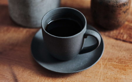 GOOD MORNING　マグカップ200＆プレートセット2組(naturalロゴ・gray）【 再生素材 地球にやさしいマグカップ プレート ペア セット 】