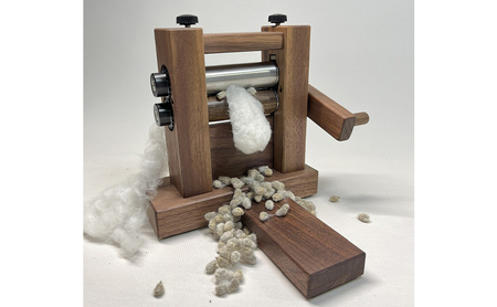 ミニミニ 綿繰り機 1台 bolly木工房 木材 工芸品 綿繰り コンパクト