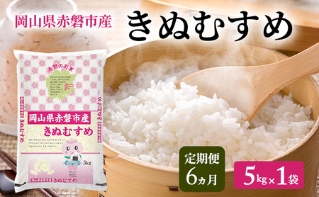 米 2025年産 定期便 6ヵ月 きぬむすめ 5kg 1袋 岡山県赤磐市産 精米 白米 こめ お米 特Aランク 6回 半年 24,850円