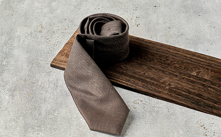 イタリア産WOOL100%ネクタイ/ブラウン【1663407】