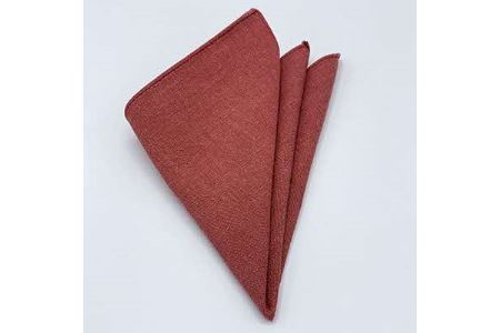 クラバットユキジ製　デニムポケットチーフ(ローズレッド)_装飾品・工芸品  服飾小物 _【1084651】