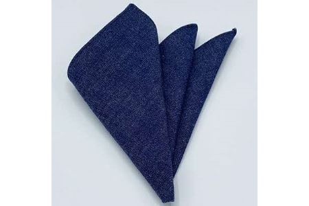 クラバットユキジ製 デニムポケットチーフ(インクブルー)_装飾品・工芸品 服飾小物 _【1084657】