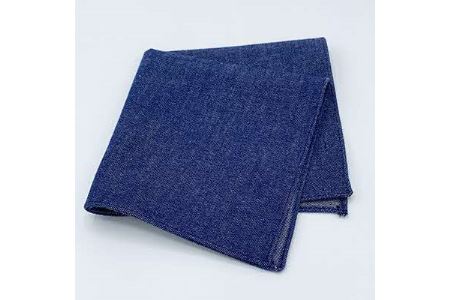 クラバットユキジ製 デニムポケットチーフ(インクブルー)_装飾品・工芸品 服飾小物 _【1084657】