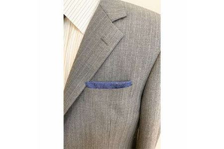 クラバットユキジ製 デニムポケットチーフ(インクブルー)_装飾品・工芸品 服飾小物 _【1084657】