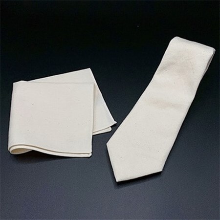 クラバットユキジ製　デニムタイ＆ポケットチーフ(ミルキーホワイト)_装飾品・工芸品 ネクタイ・ベルト 服飾小物   装飾品・工芸品  服飾小物 _【1157251】
