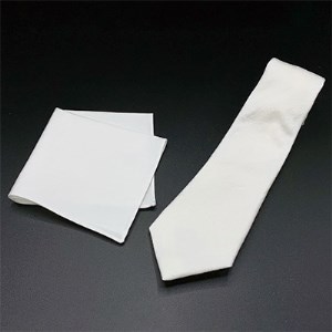 クラバットユキジ製　デニムタイ＆ポケットチーフ(オフホワイト)_装飾品・工芸品 ネクタイ・ベルト 服飾小物   装飾品・工芸品  服飾小物 _【1157252】