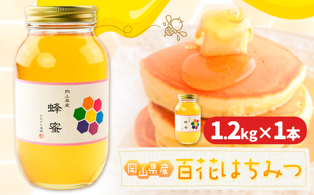 はちみつ 蜂蜜 百花 1.2kg 1本 かもがた養蜂 《30日以内に出荷予定(土日祝除く)》 岡山県 浅口市 送料無料 ハチミツ 百花蜜 百花はちみつ 岡山県産