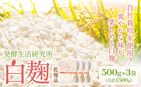 白麹(乾燥品) 500g×3袋 《30日以内に出荷予定(土日祝除く)》白麹