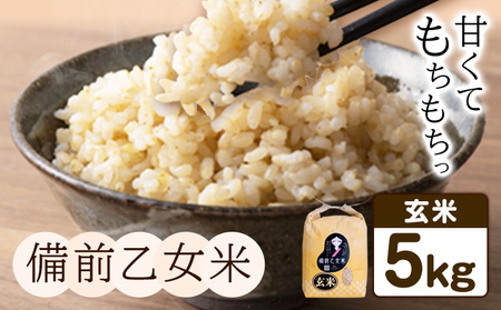 米 こめ コメ 備前乙女米 玄米 5kg 石原果樹園 《30日以内に出荷予定(土日祝除く)》岡山県 浅口市 ご飯 お米 国産 岡山県産 送料無料 st-p