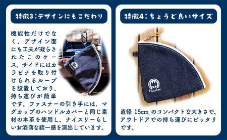 デニムコーヒーフィルターケース 25g(岡山県浅口市) 1枚 Nicelee ナイスリー《90日以内に発送予定(土日祝除く)》岡山県 浅口市 ブルー 国産デニム インディゴ アウトドア ペーパーフィルター ポーチ