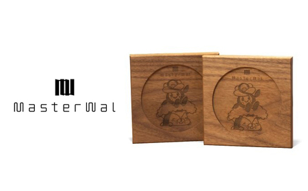 マスターウォール ふるさと納税 限定 里ちゃん＆ナッツくん コラボ コースター 2枚 セット 雑貨 インテリア ウォールナット 送料無料