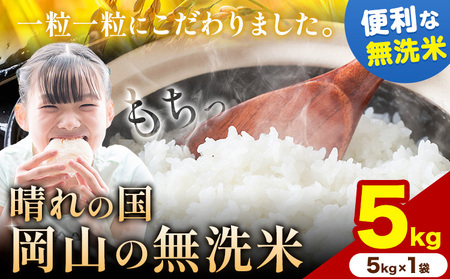 【7-14日発送】晴れの国岡山の無洗米 5kg 無洗