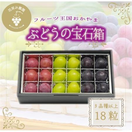 【2026年先行受付】岡山 花笑み農園『ブドウの宝石箱』3種以上(18粒入り) 3M-宝18【配送不可地域:離島】【1696016】