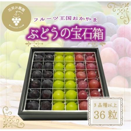 【2026年先行受付】岡山 花笑み農園『ブドウの宝石箱』3種以上(36粒入り) 3M-宝36【配送不可地域:離島】【1696018】