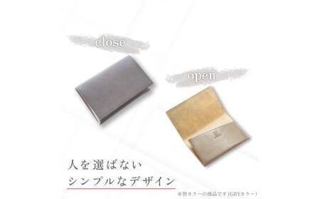 【ナチュラル】 イタリアンオイルレザーの折革名刺入れ 革小物 名刺入れ 名刺 革 レザー オイルレザー イタリアン 岡山県 奈義町