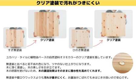 置くだけで無垢の床にユカハリ・タイル ひのき クリア ウッドカーペット M-mm-A06A