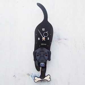 <D-183 黒ラブラドール-犬の振り子時計>
